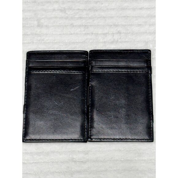 J. CREW Bi-fold Wallet Card Case, Black Leather - Picture 2 of 3